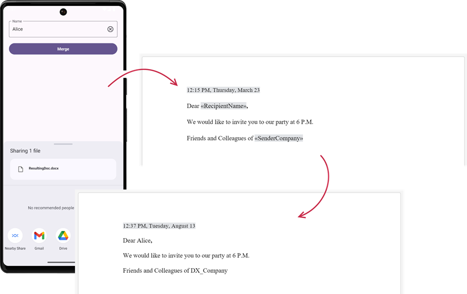 DevExpress Office File API in .NET MAUI app - Merge functionality