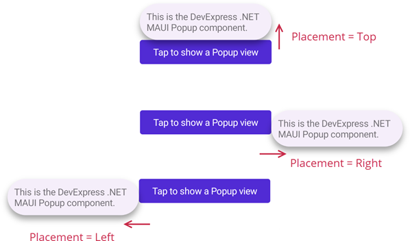 DevExpress Popup for MAUI - Placement Values