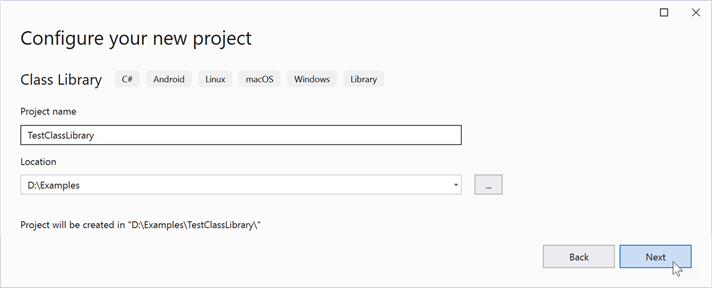 Create a class library project