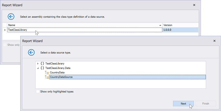 DevExpress Reporting and .NET MAUI PDF viewer - Report wizard - Select the data source type