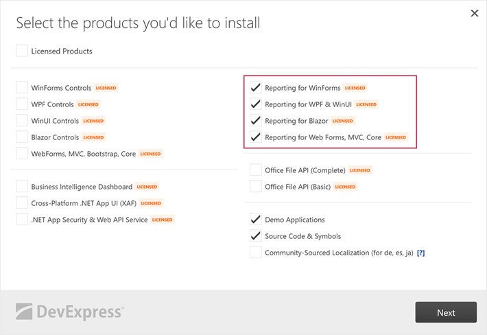 Install reporting tools