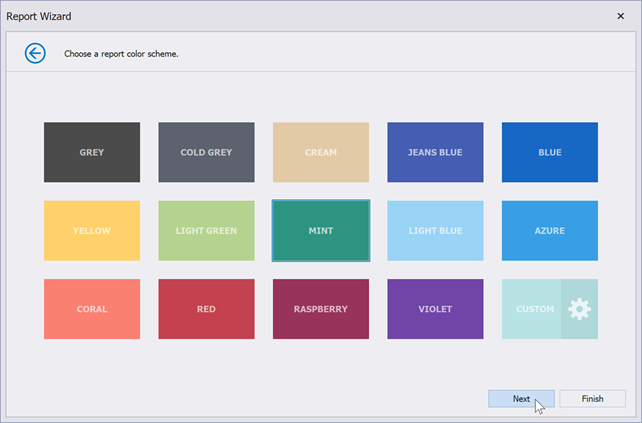 DevExpress Reporting and .NET MAUI PDF viewer - Report wizard - Specify the report color