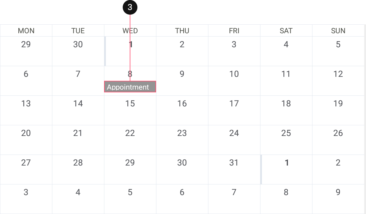 Month View: (3) - Appointment