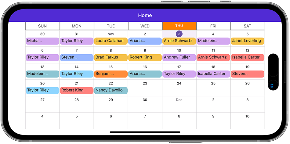 Scheduler - MonthView Header Appearance