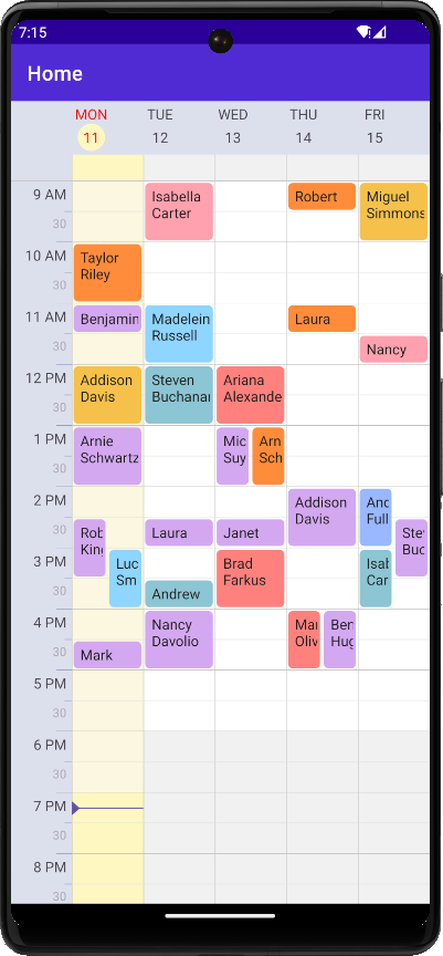 DevExpress Scheduler for MAUI - WorkWeekView - Customize scheduler cell appearance