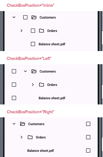 DevExpress Tree View for MAUI - Checkbox Position