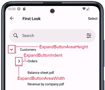 DevExpress Tree View for MAUI - Expand Button Custom Settings