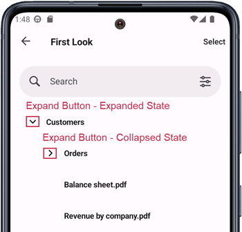 DevExpress Tree View for MAUI - Expand Button