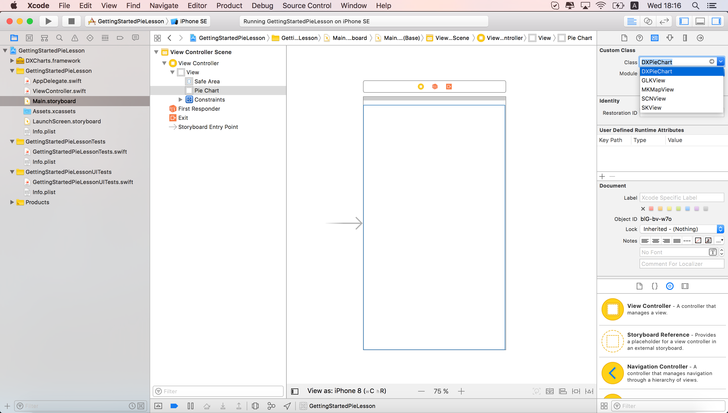 Specify the type of the view