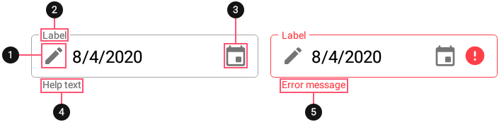 DateEdit - Elements