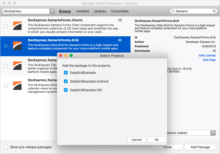 Install NuGet Package - Visual Studio for Mac