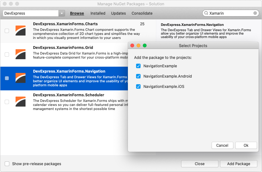 Install NuGet Package - Visual Studio for Mac