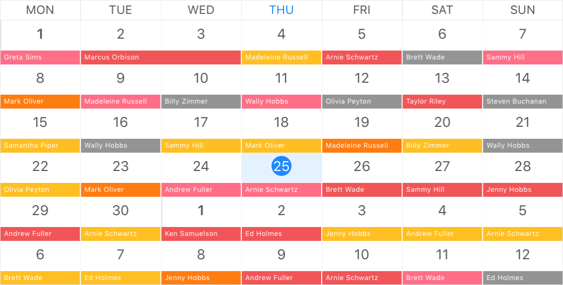 [Month View](xref:DevExpress.XamarinForms.Scheduler.MonthView)