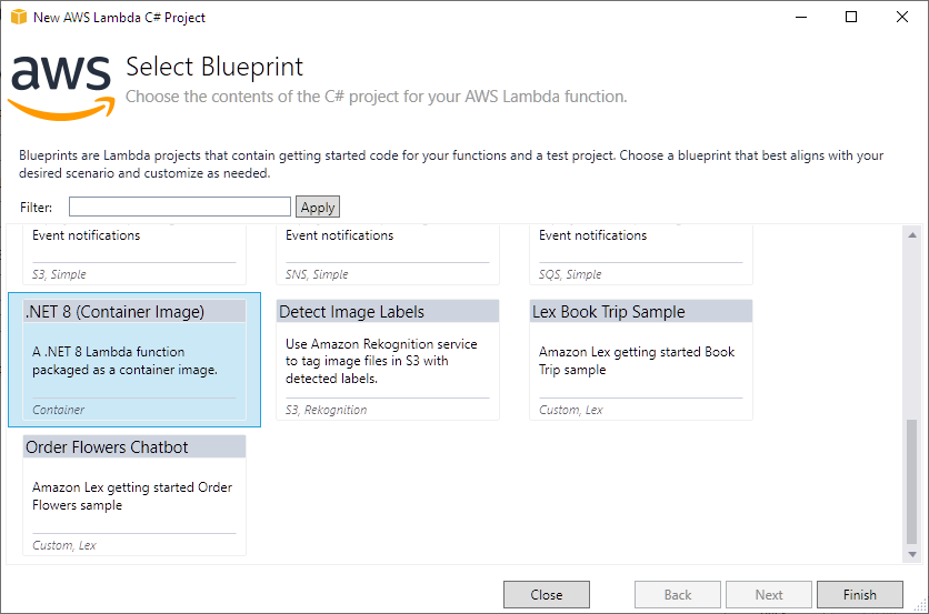 Select AWS Blueprint