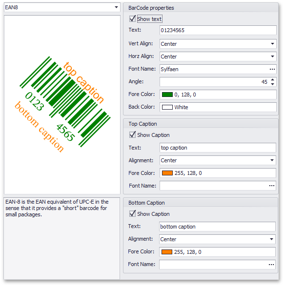 Bar Code Options