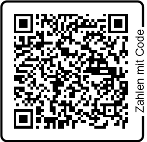EPC QR Code Barcode with the "Zahlen mit Code" frame
