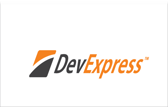 A PDF page with the DevExpress logo image skewed at 20 degrees