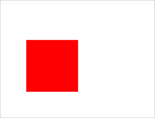 PDF page with a red filled rectangle with blue outline created using PathFragment