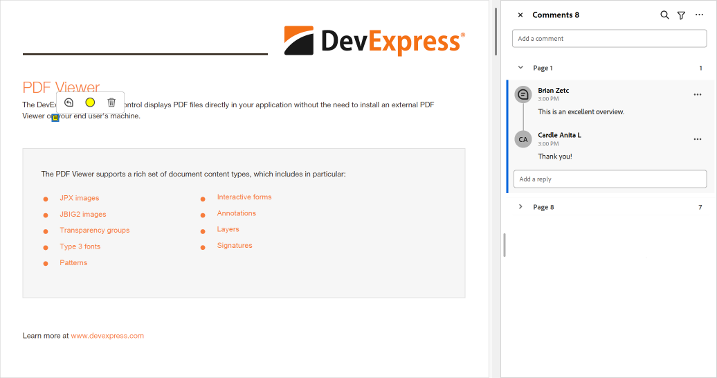 DevExpress PDF Document API - Add Comments to Annotations