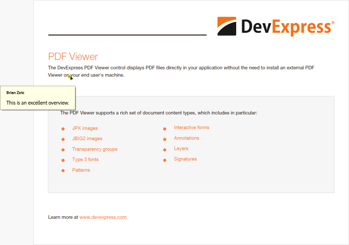 DevExpress PDF Document API - Create Annotations