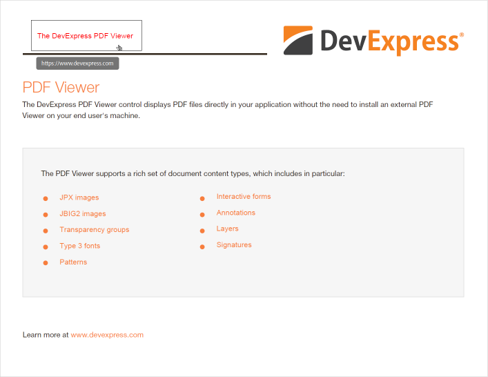 DevExpress PDF Document API - Create Link Annotations