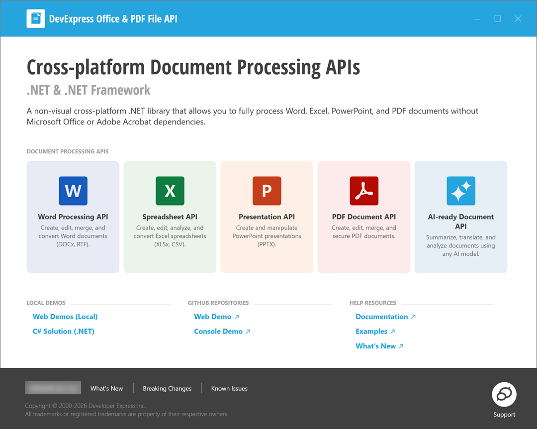 devexpress office file api demo main page