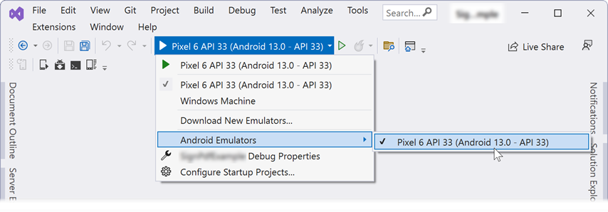 android as debug target