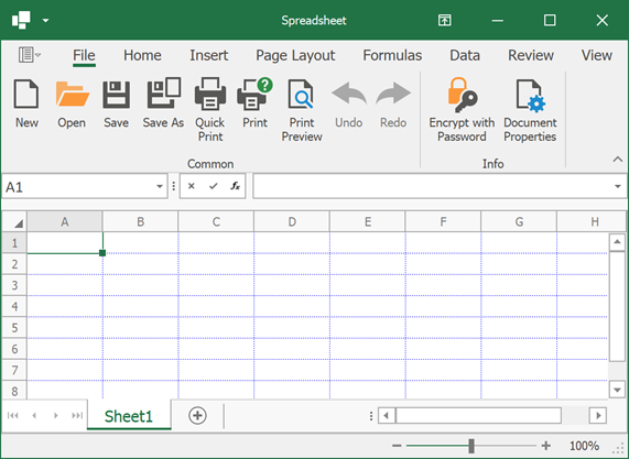 A worksheet with blue gridlines