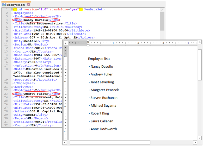 Custom XML Parts in Word Documents | Office File API | DevExpress  Documentation