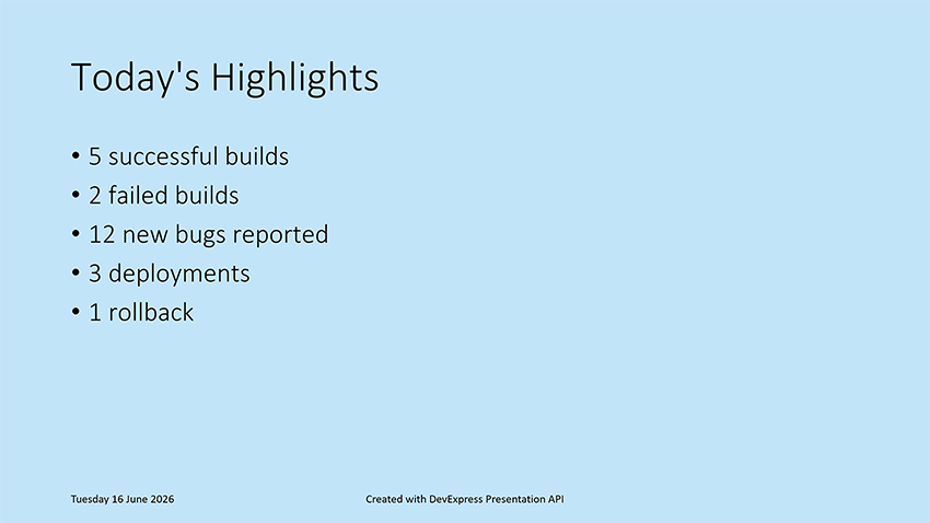 Slide 2: Today's Highlights