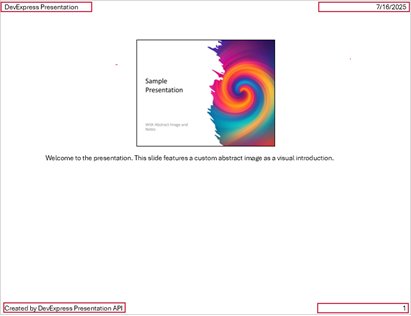 Speaker Notes, DevExpress Presentation API for Java