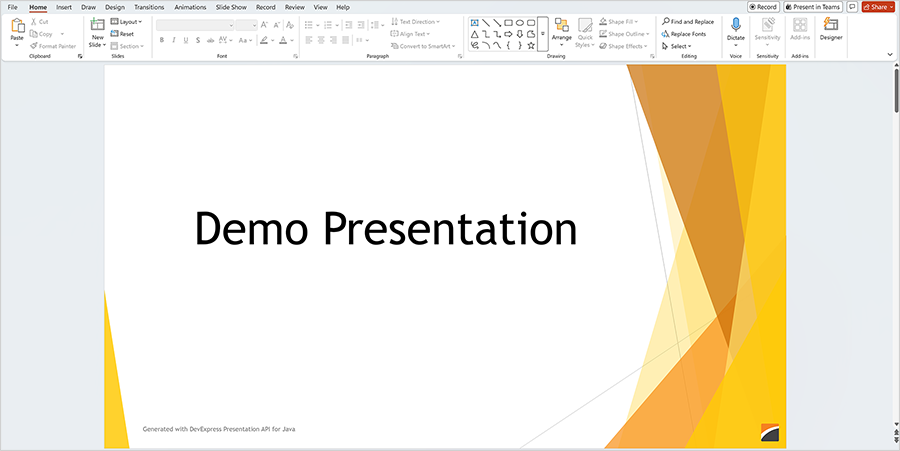 Hide Thumbnails and Notes Panes, DevExpress Presentation Views for Java