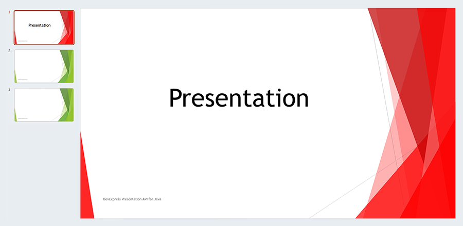 Override a Slide Theme, DevExpress Presentation API for Java
