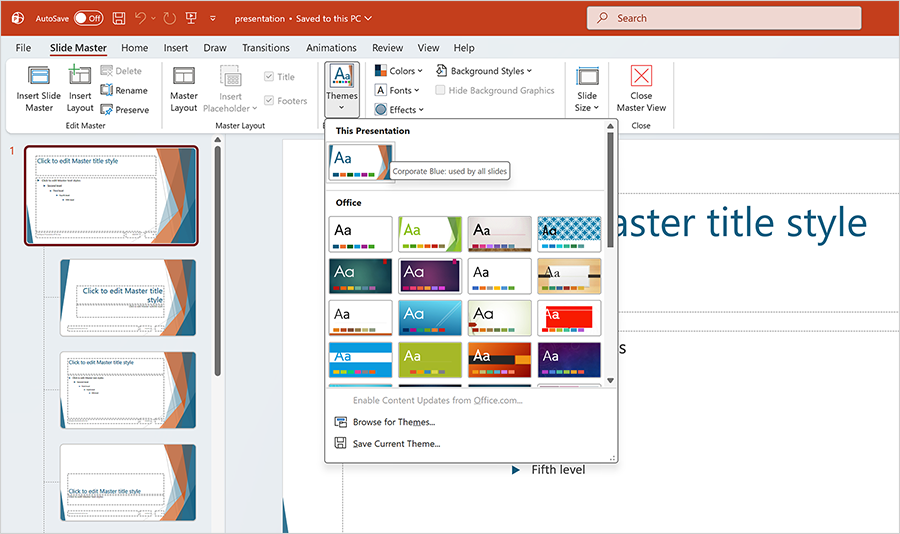 Create a Custom Theme, DevExpress Presentation API for Java