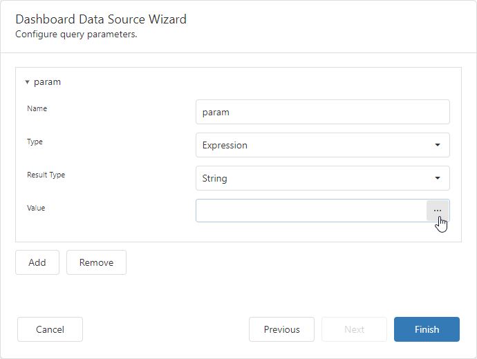 Dashboard Data Source Wizard - Bind Query Parameter