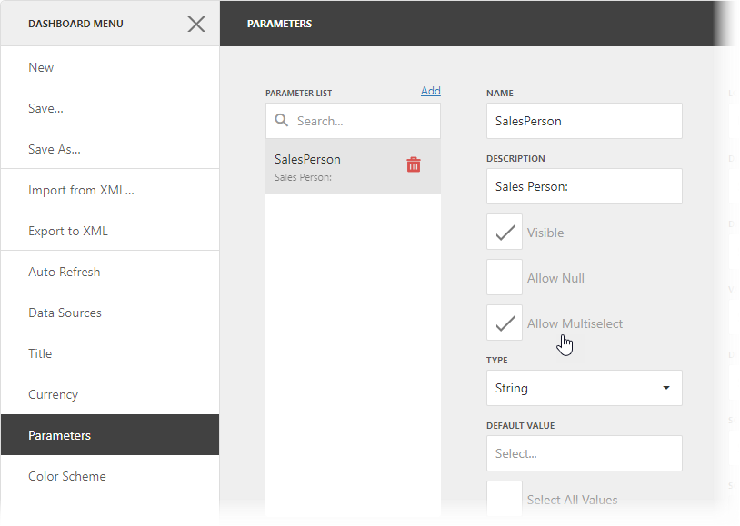 Dashboard Parameter - Allow Multiselect Option