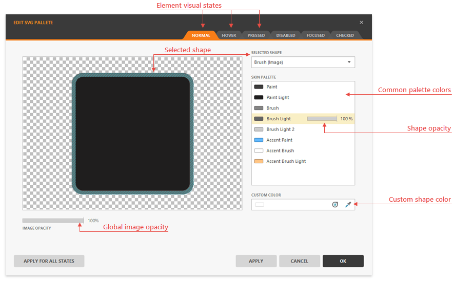 Skin Editor - Element Palette