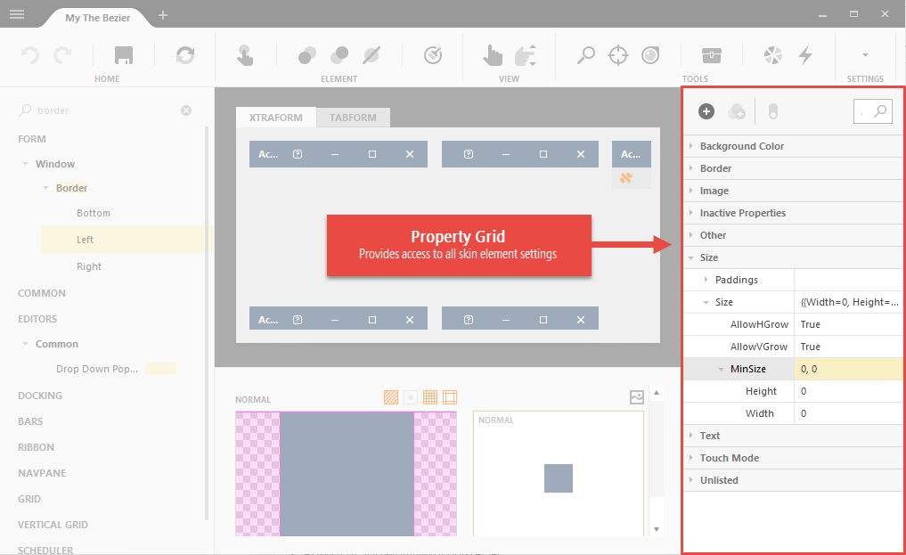 Skin Editor - Property Grid