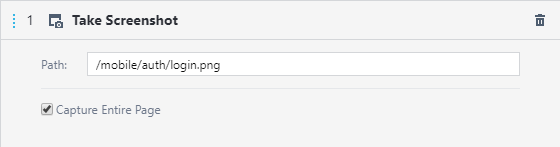 The 'Capture Entire Page' option of the 'Take Screenshot' action