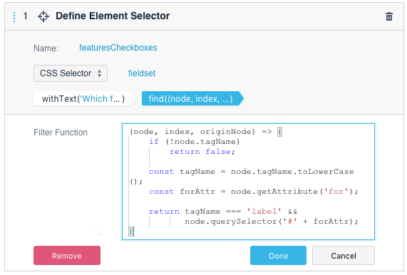 Filter function