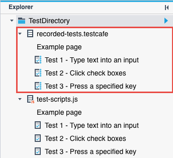 Recorded tests