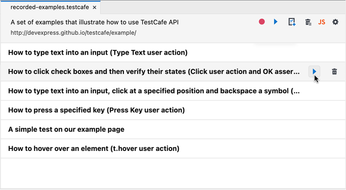 Run an Individual Test from the Fixture Editor