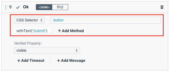 Element selector creation dialog