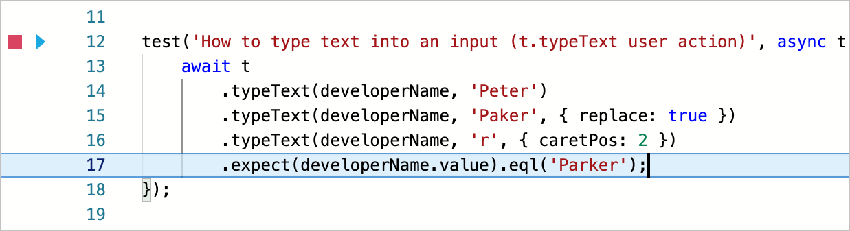 Code Editor | TestCafe Studio | DevExpress Documentation