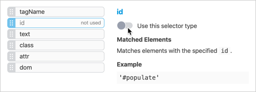 Disable a selector type