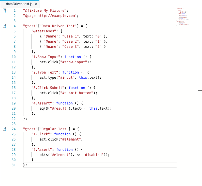 Data-Driven Test Code