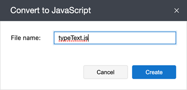 Convert to JavaScript Dialog