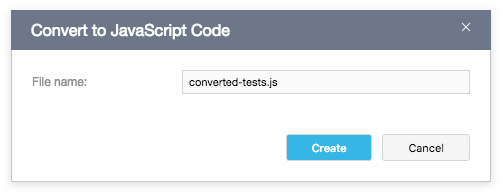 Convert to JavaScript Code Dialog
