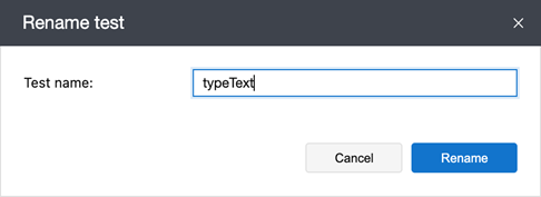 Rename Test dialog