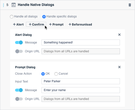 Handle Native Dialogs